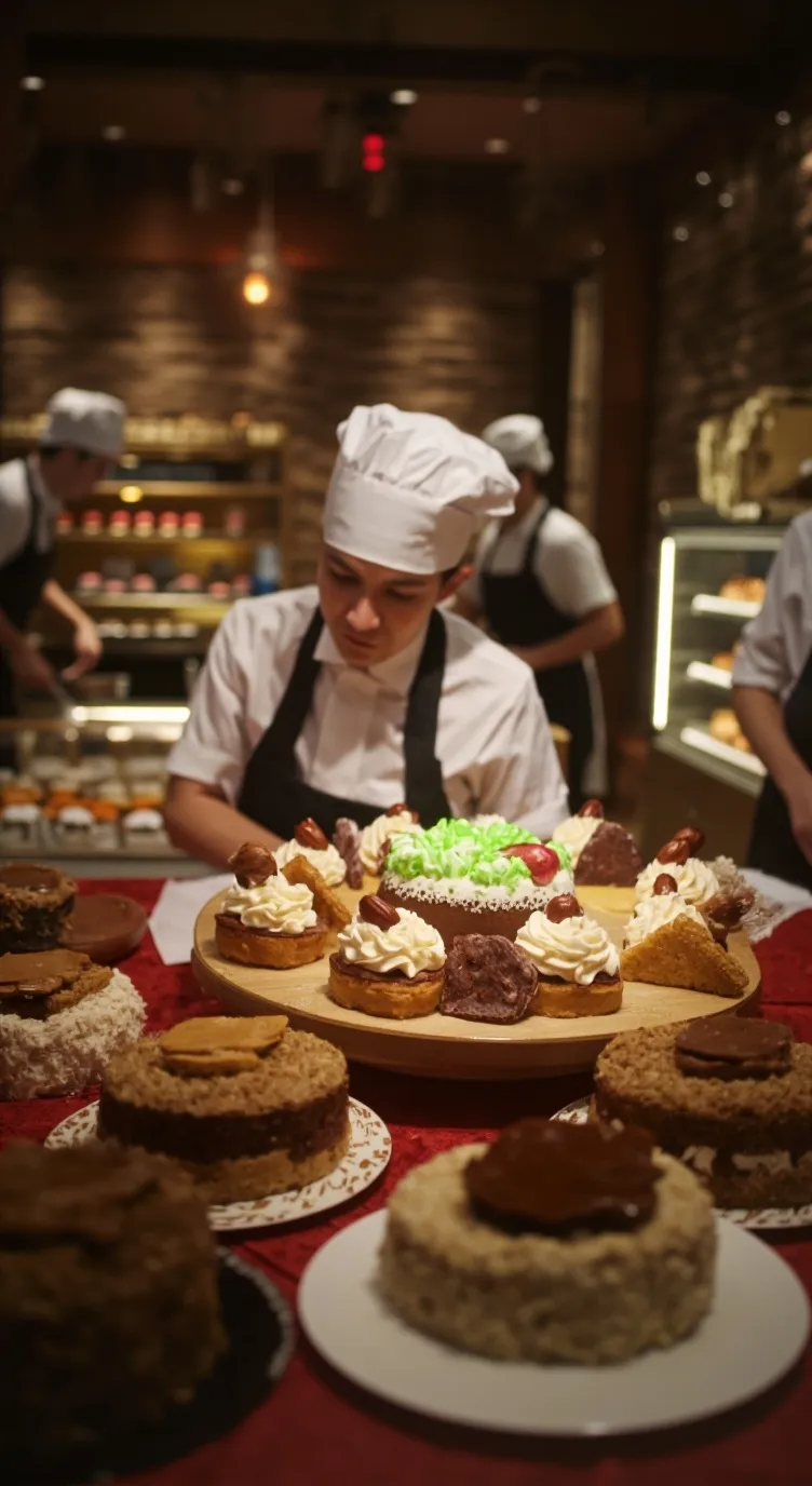 ai character: cake shop background