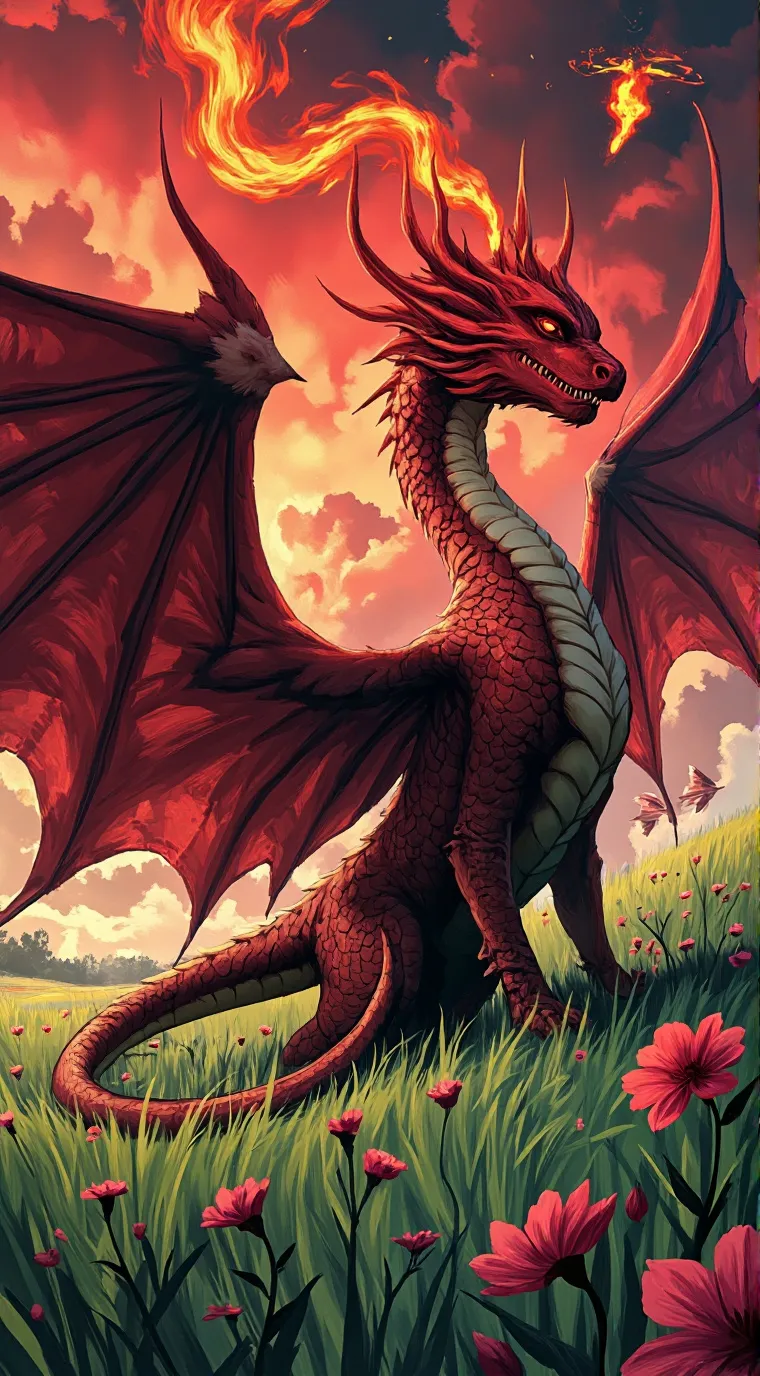 ai character: Vermillion background