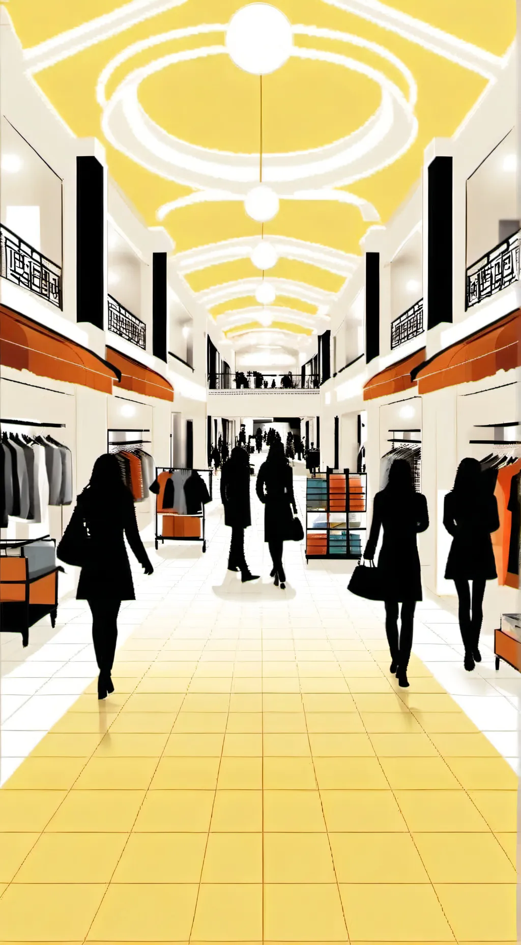 ai character: Yule ball shopping background