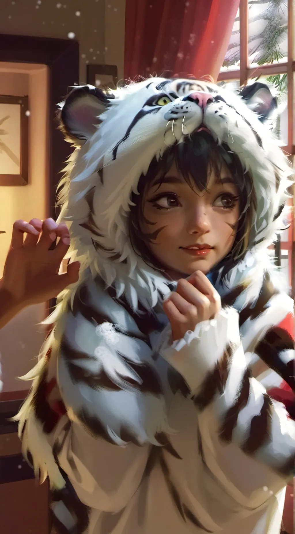 ai character: Simba the Snow Tig background