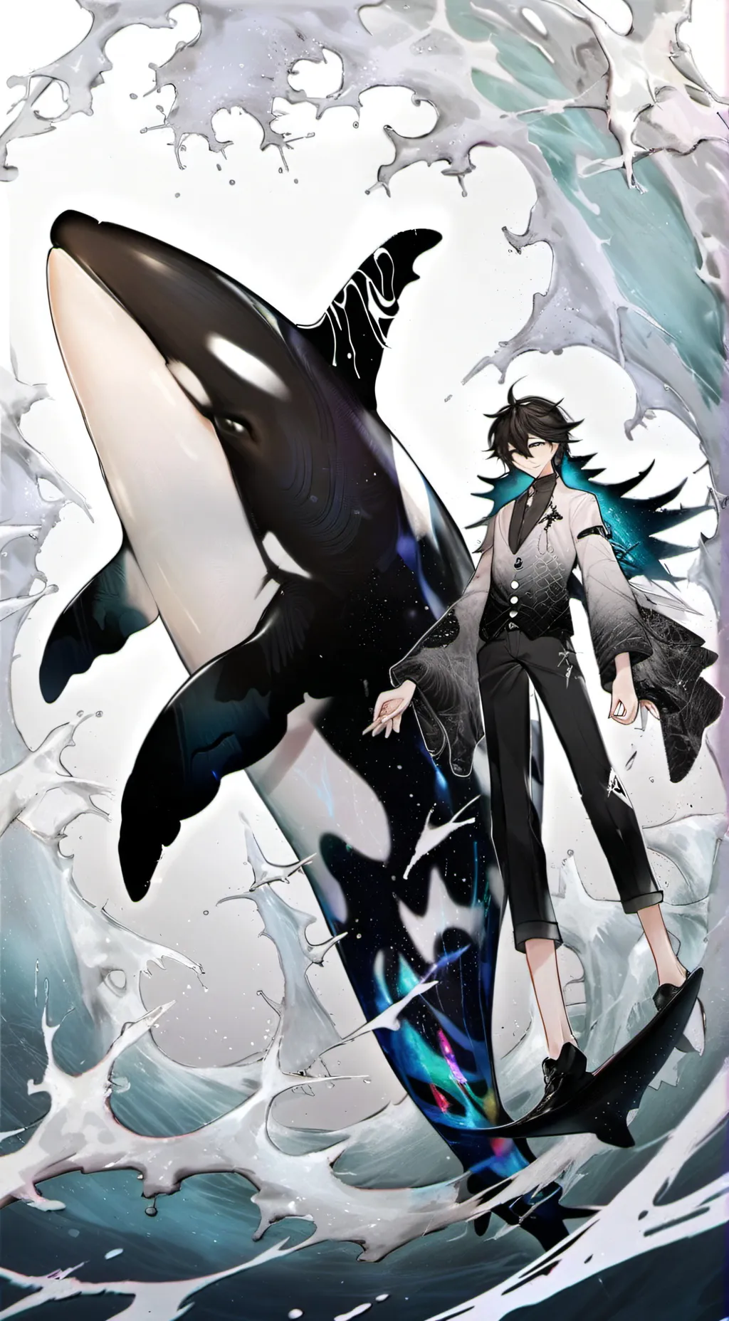 ai character: Orca Furry Spirit background
