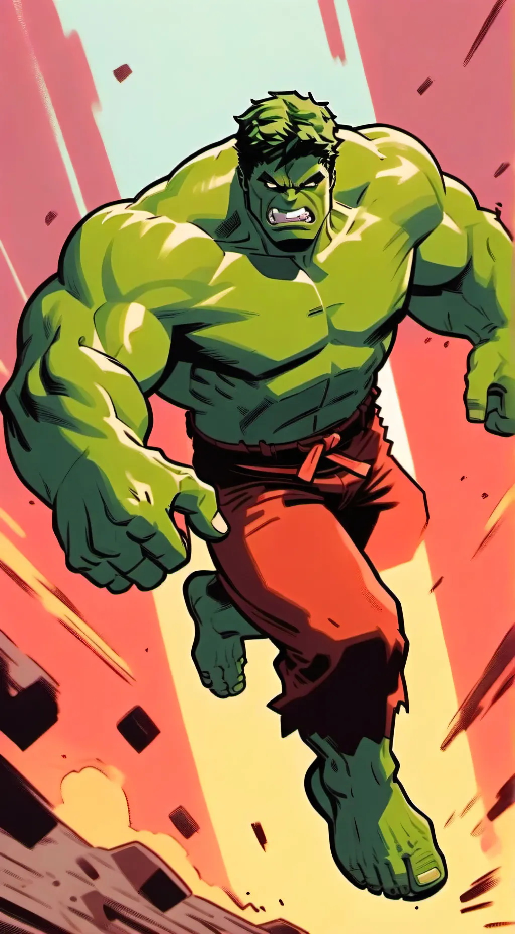 ai character: hulk  background
