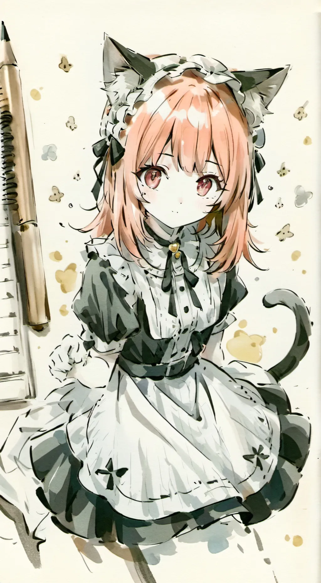 ai character: Purrington the Artistic Maid Spirit background