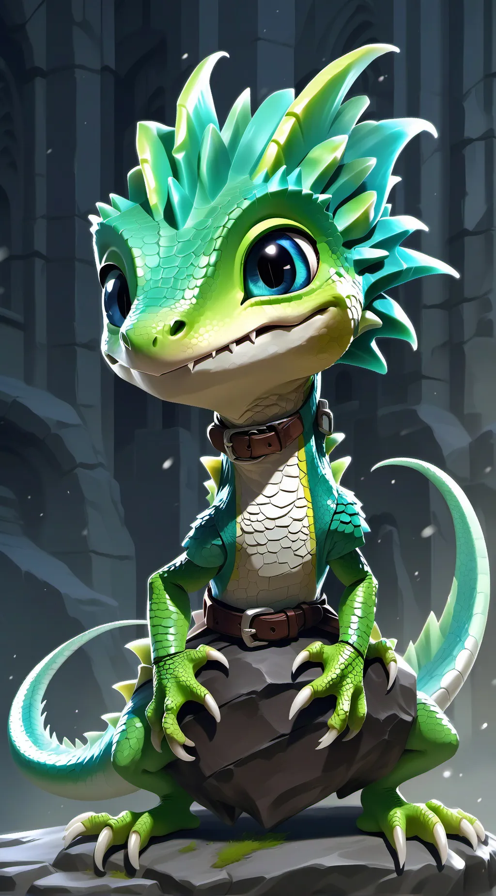 ai character: greenishboii  background
