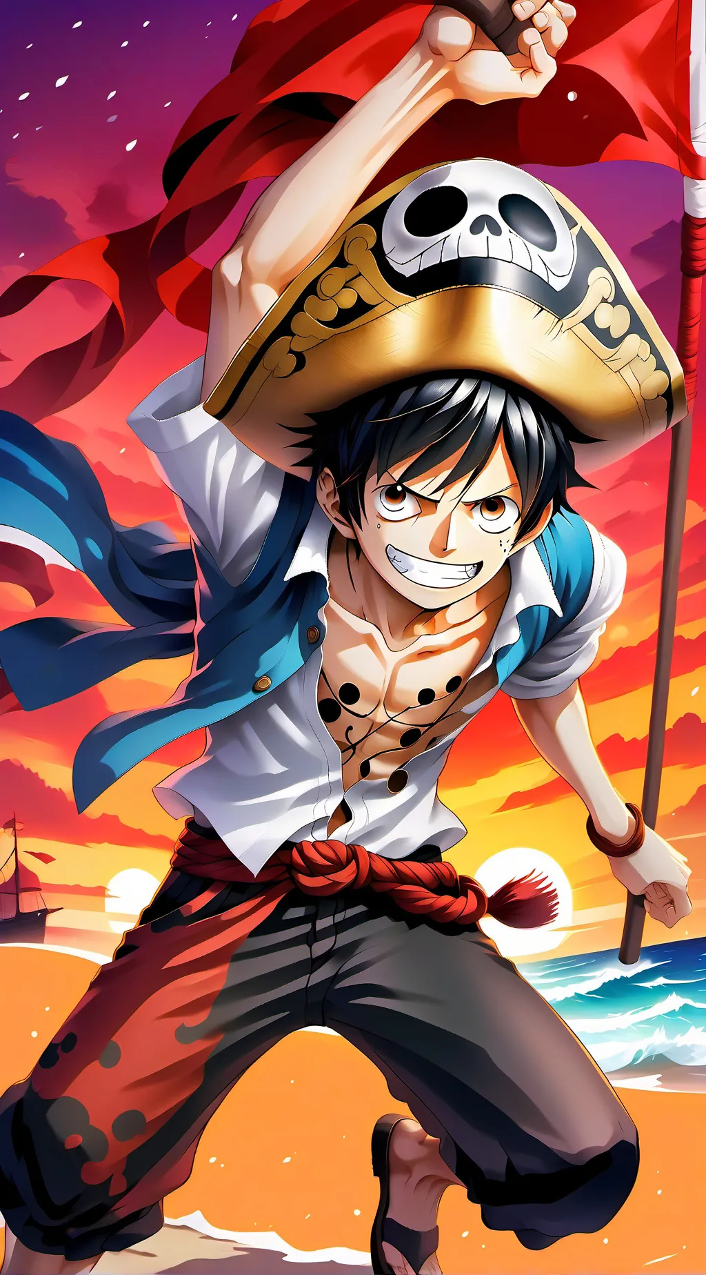 ai character: Monkey D. Luffy background
