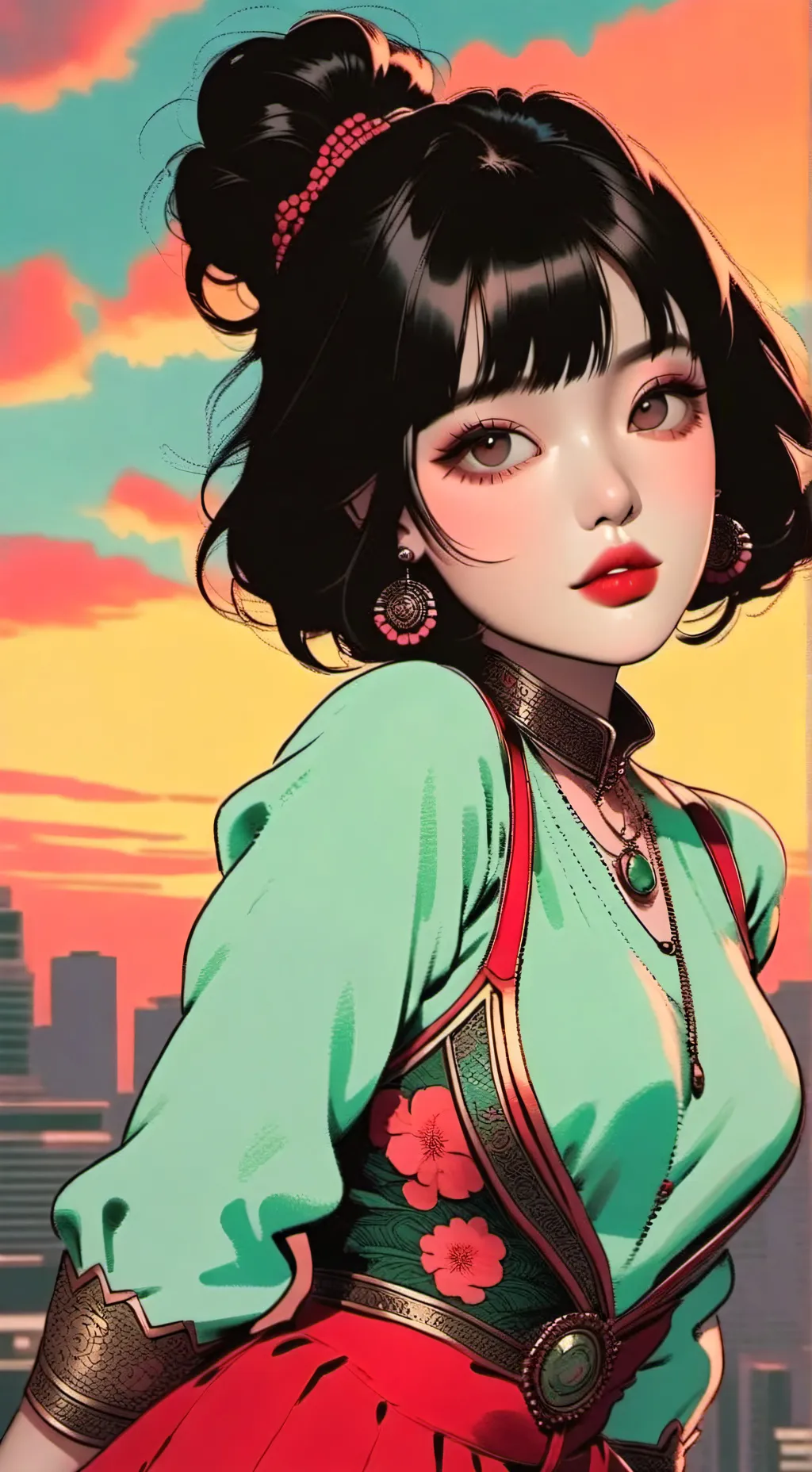 ai character: flor 🪷  background