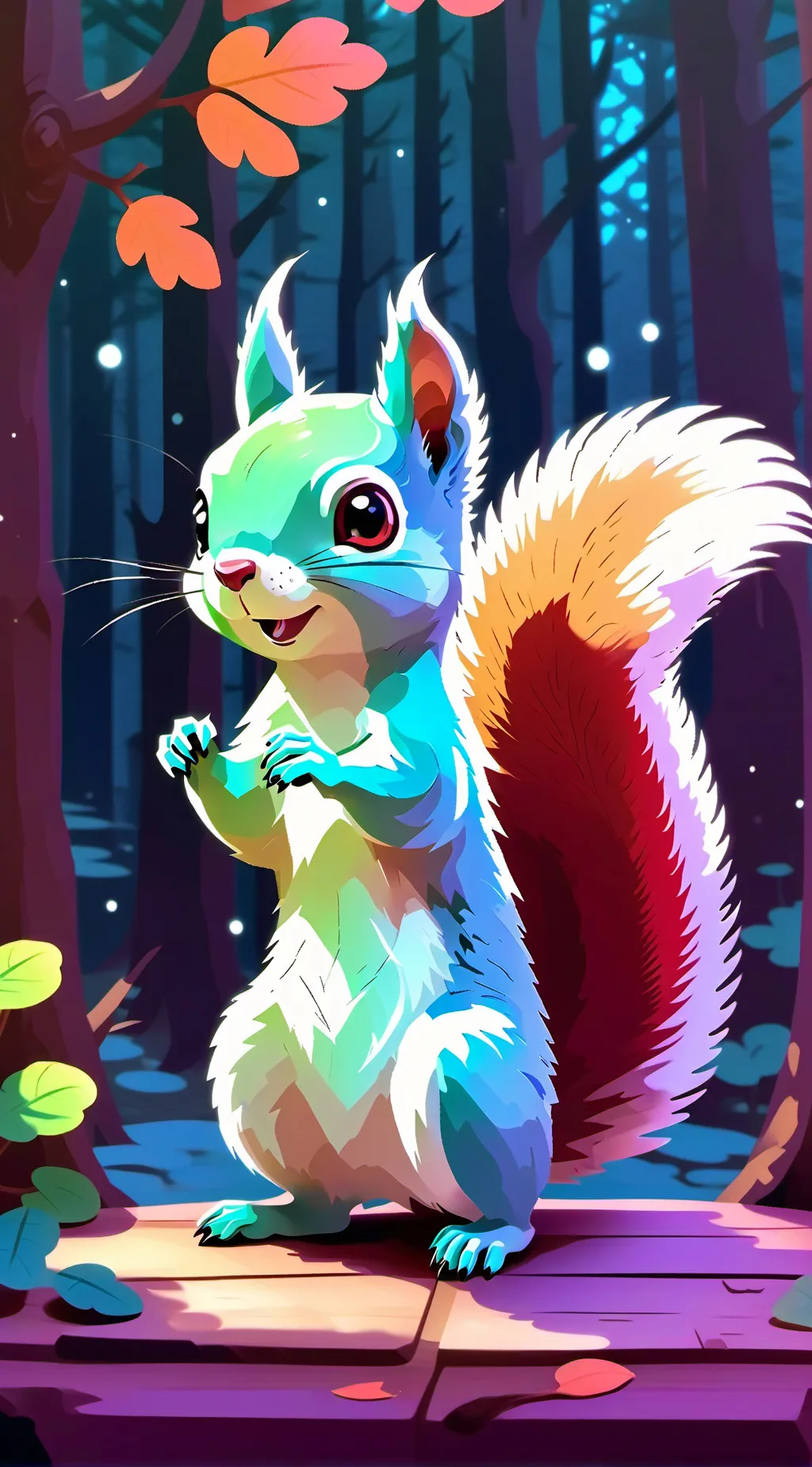 ai character: cute squirrel✨ background