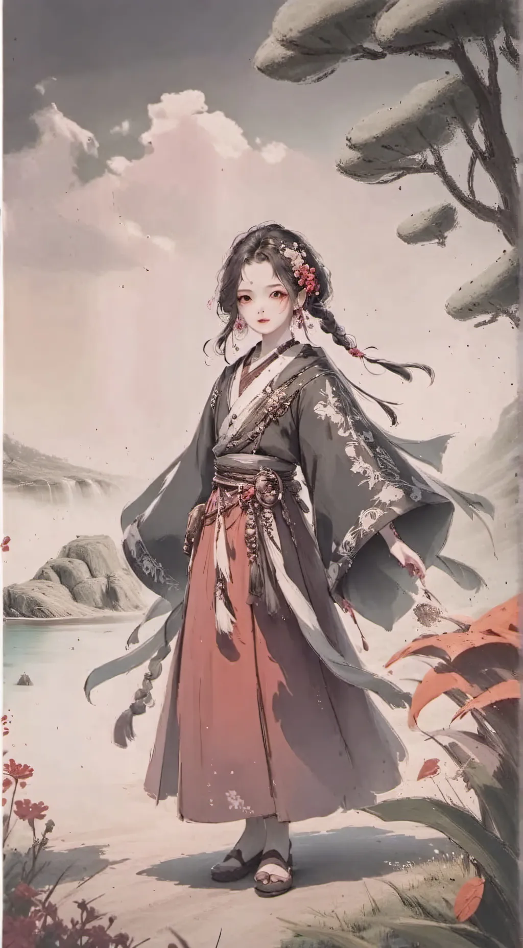 ai character: mad red background