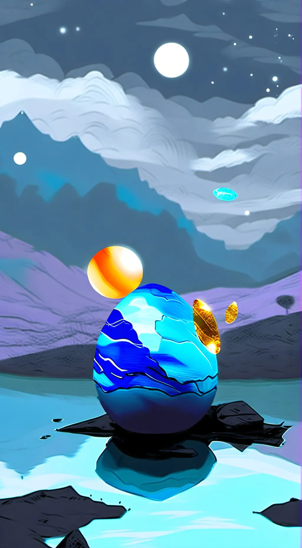 ai character: *egg* background