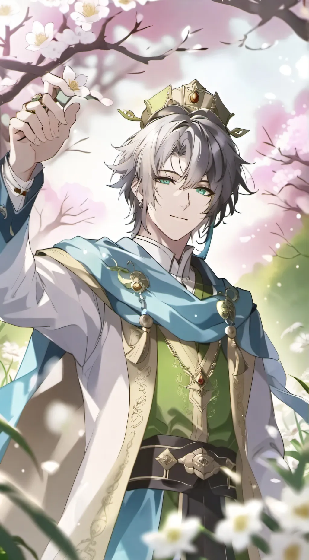 ai character: Grass king background