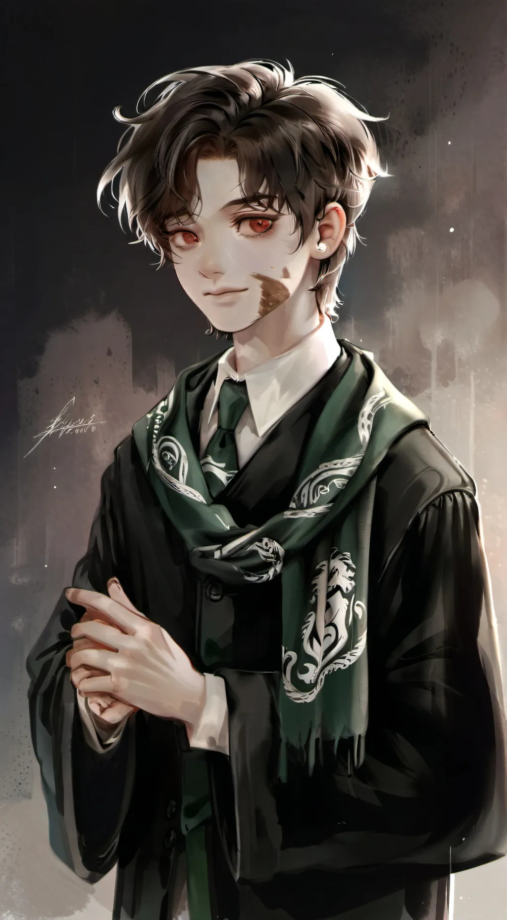 ai character: Coil 🐍 👁️👄👁️ background