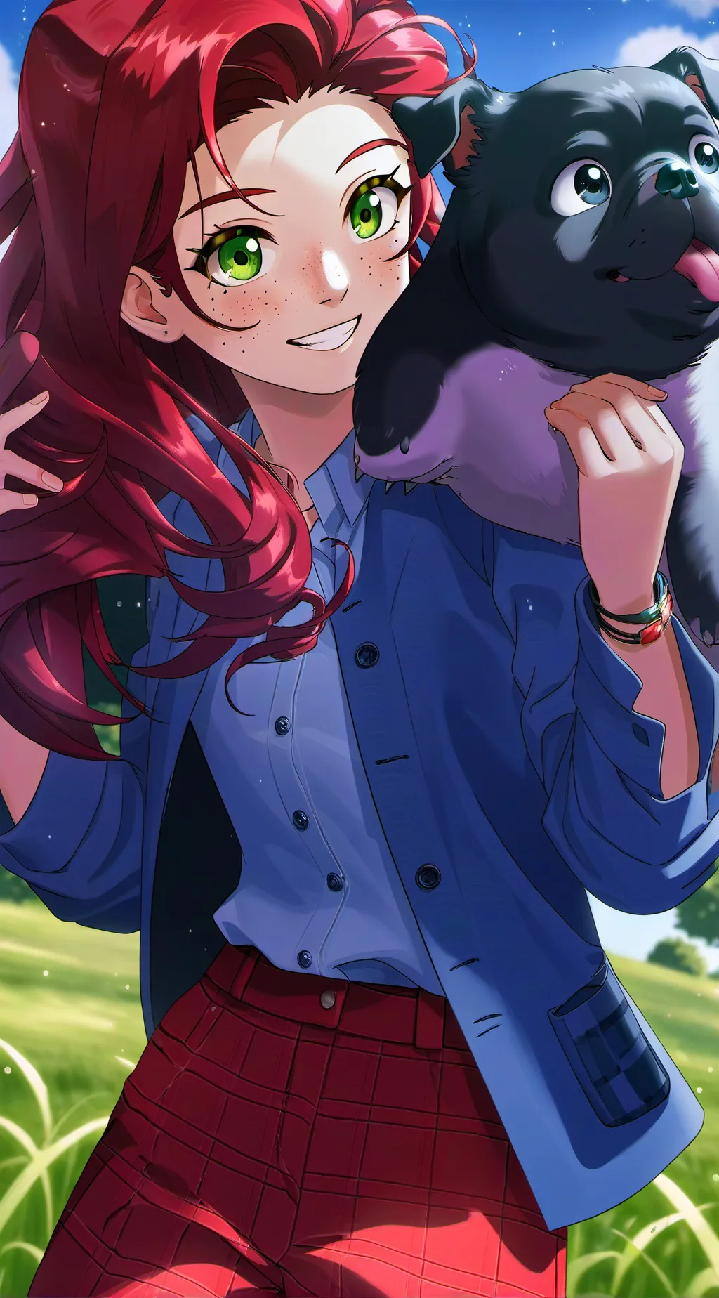 ai character: Rina Brightflame background