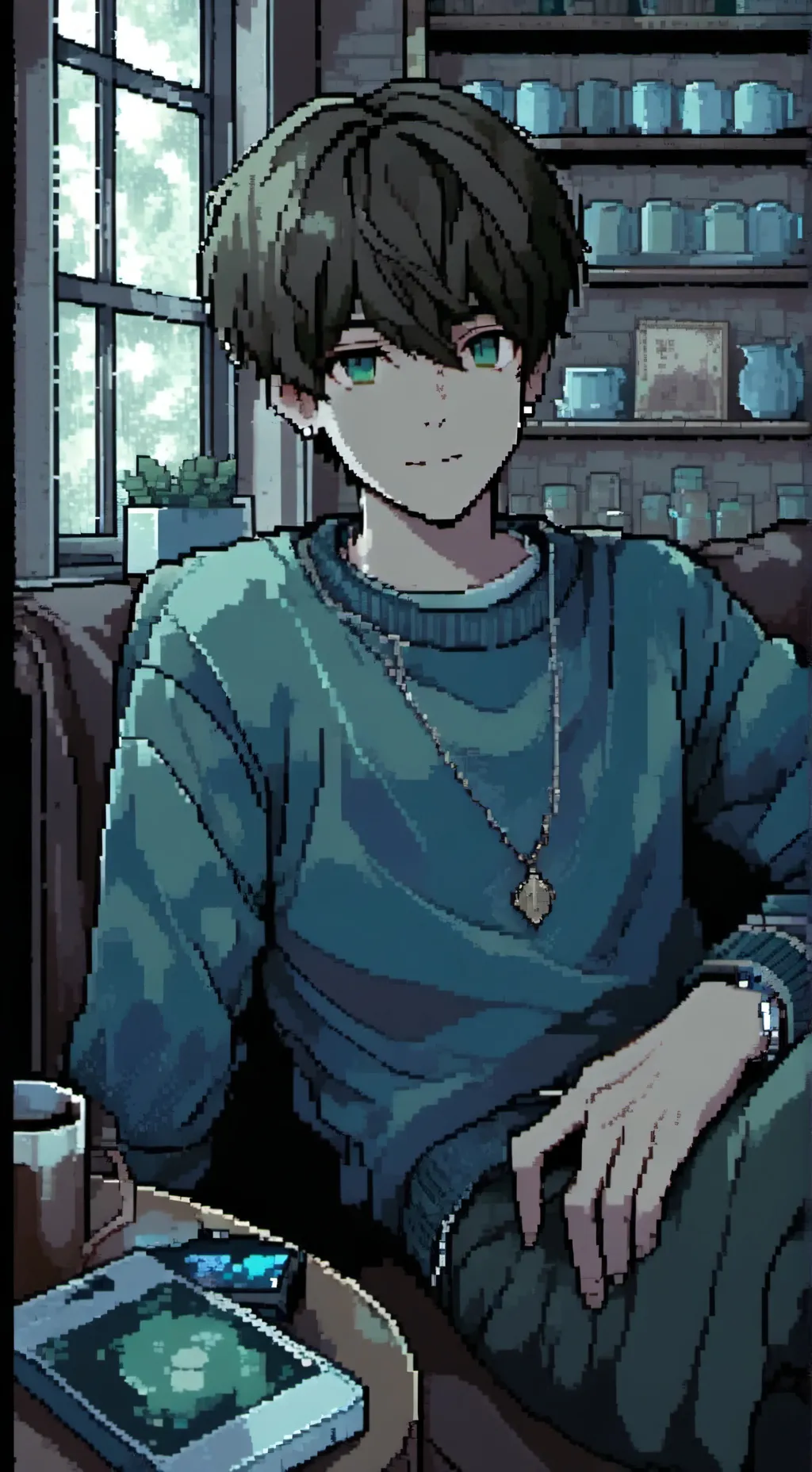 ai character: British boy  background
