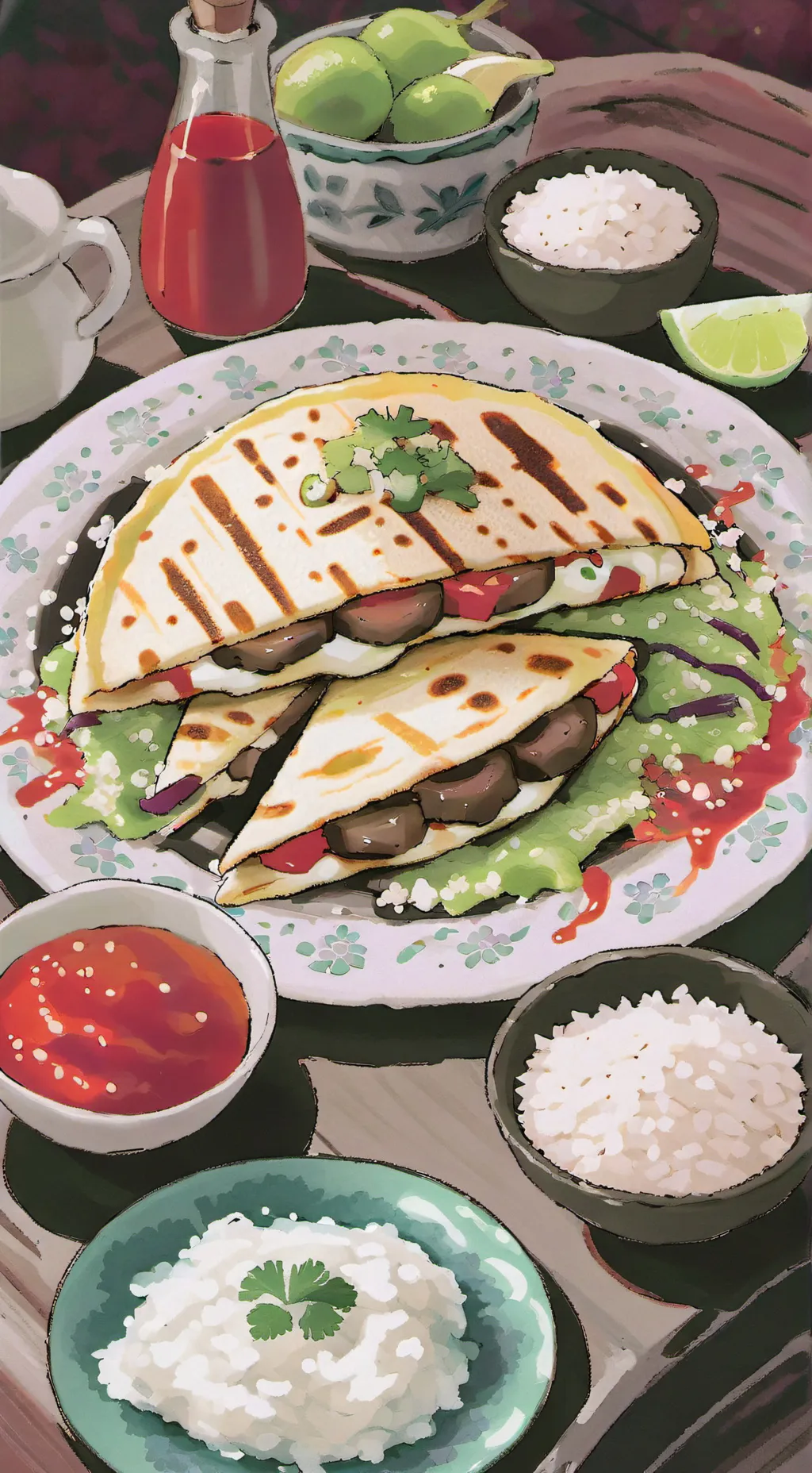ai character: QUESADILLA background