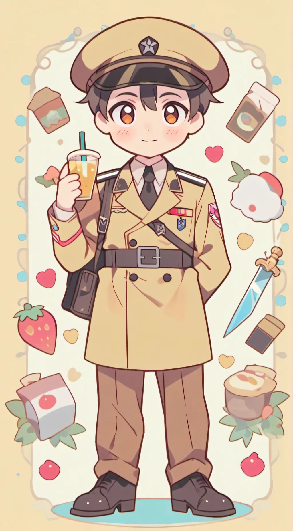 ai character: Adoif  cute background