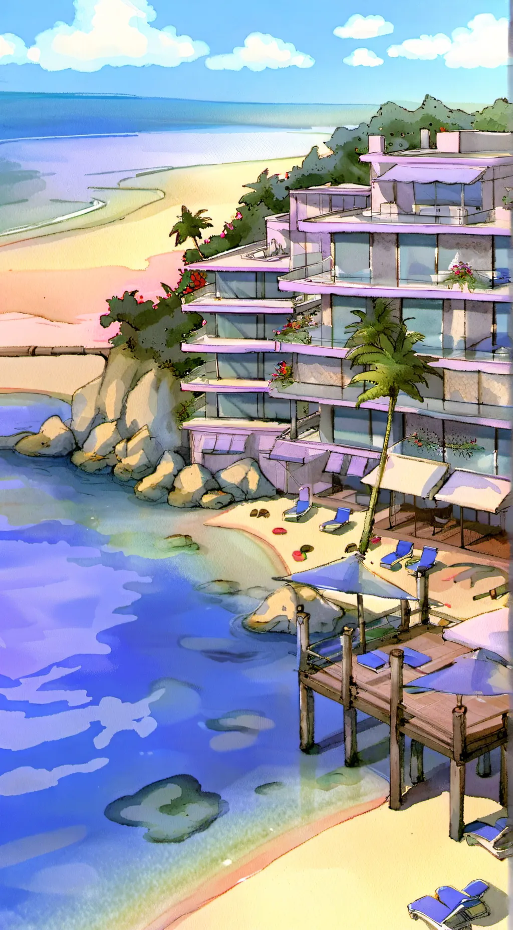 ai character: Hh (beach)  background