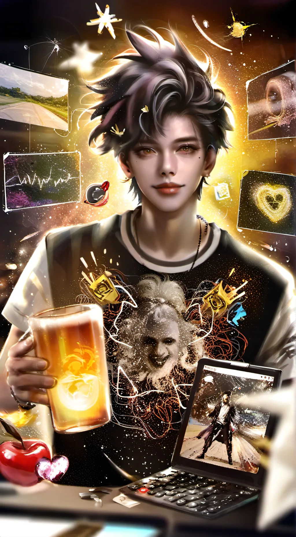 ai character: Dr. MemeTrain background