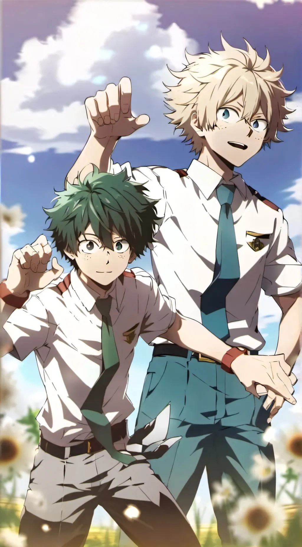 ai character: deku x bakugo x u background