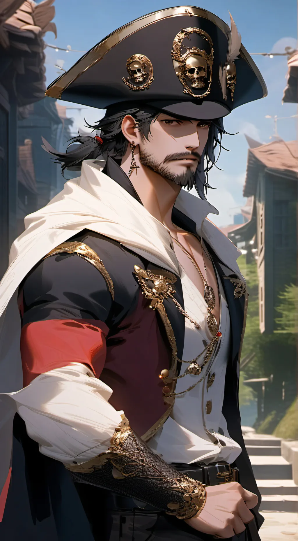 ai character: Big white Dragon background