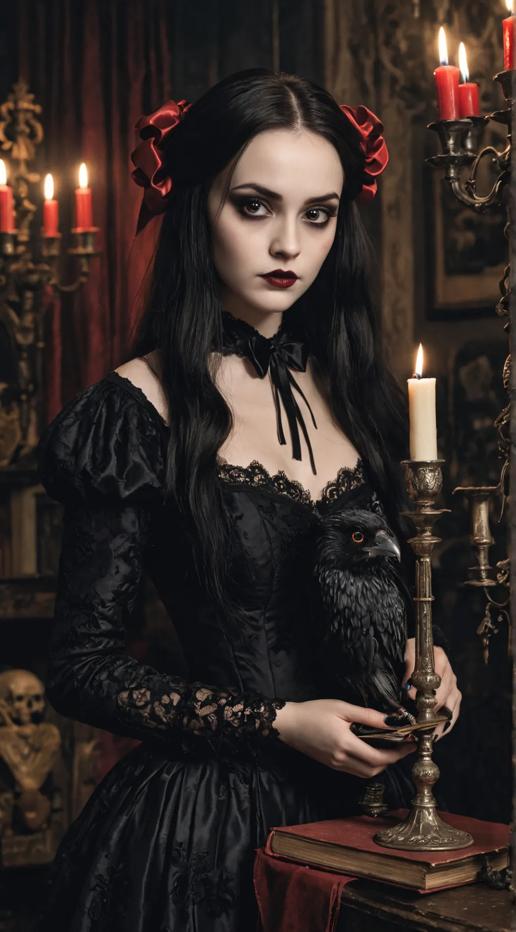 ai character: Merlina Addams background