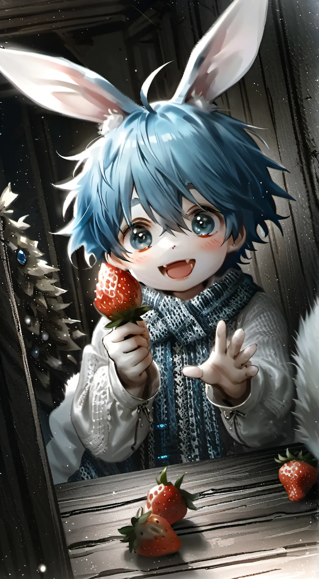 ai character: Bunny-Eared Furry Spirit background