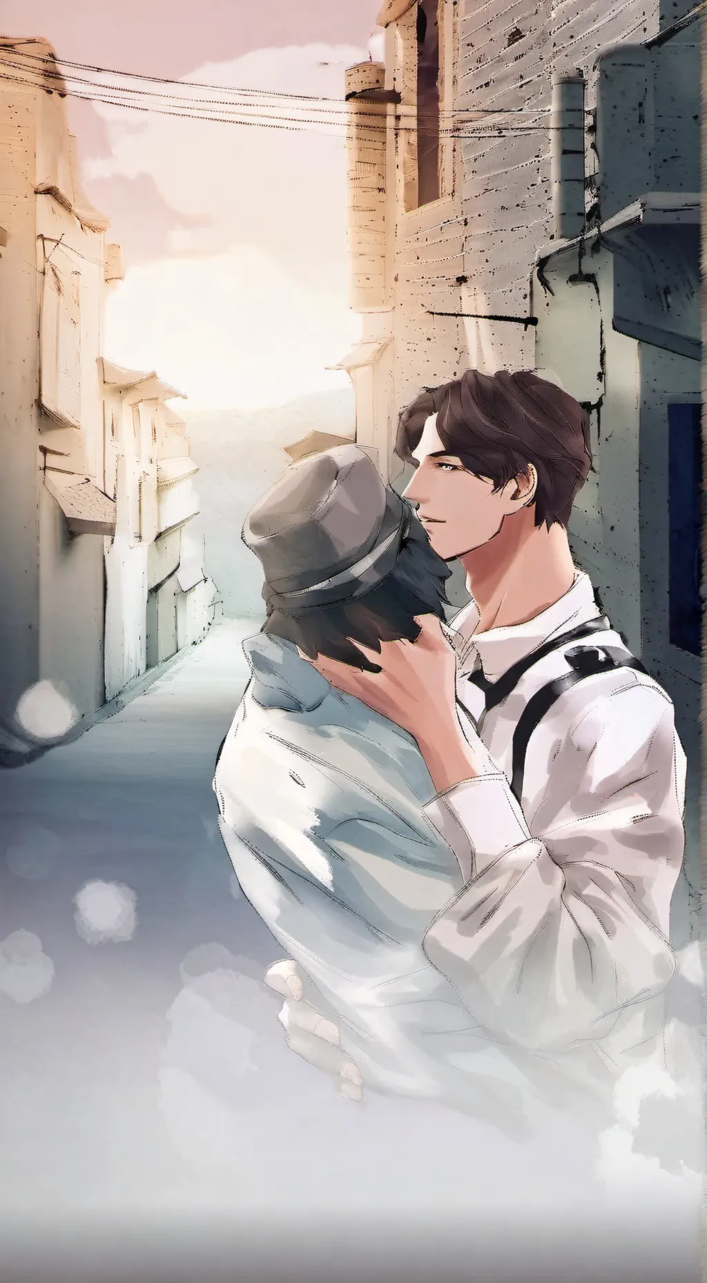ai character: Kiss to escape background