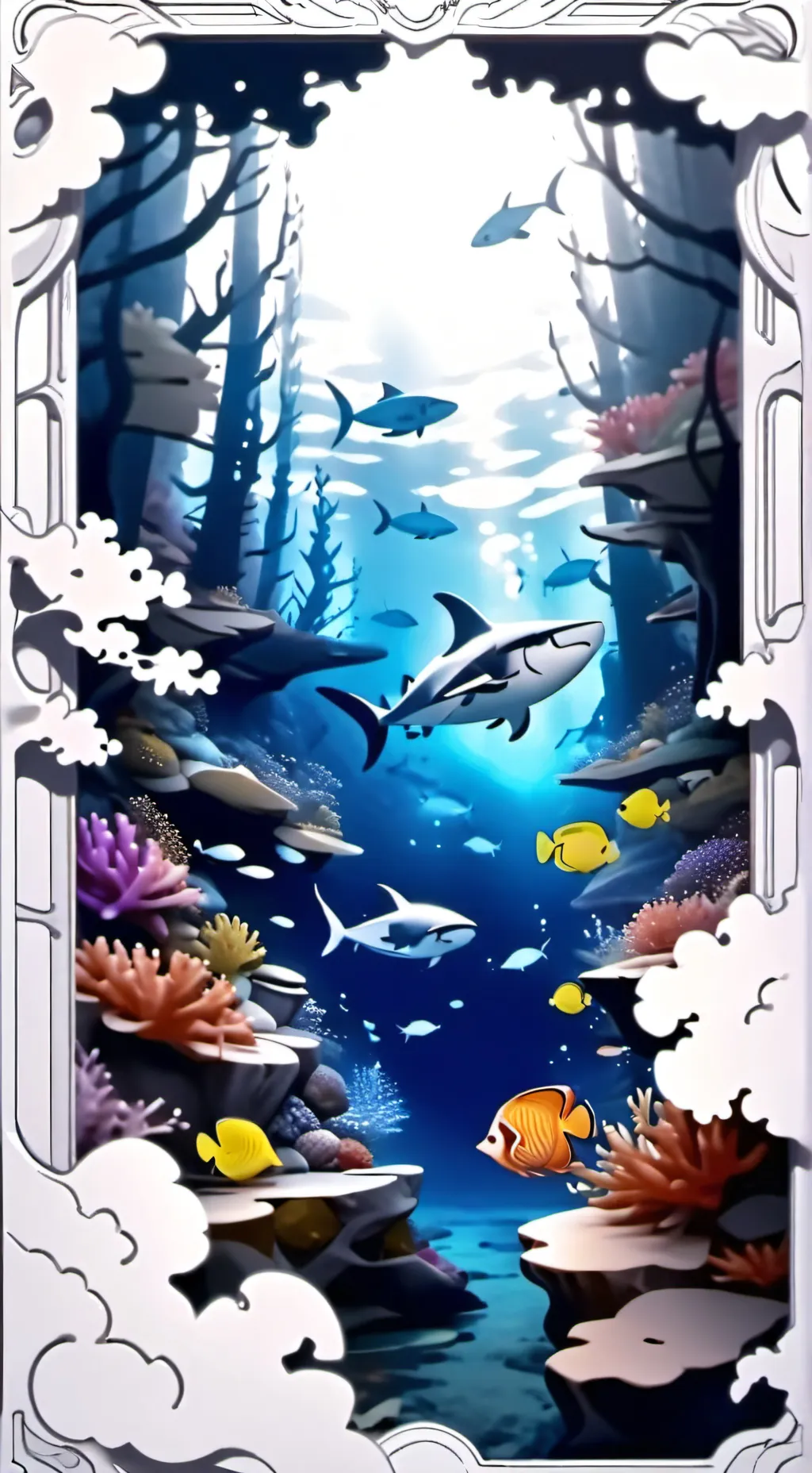 ai character: Under water  background