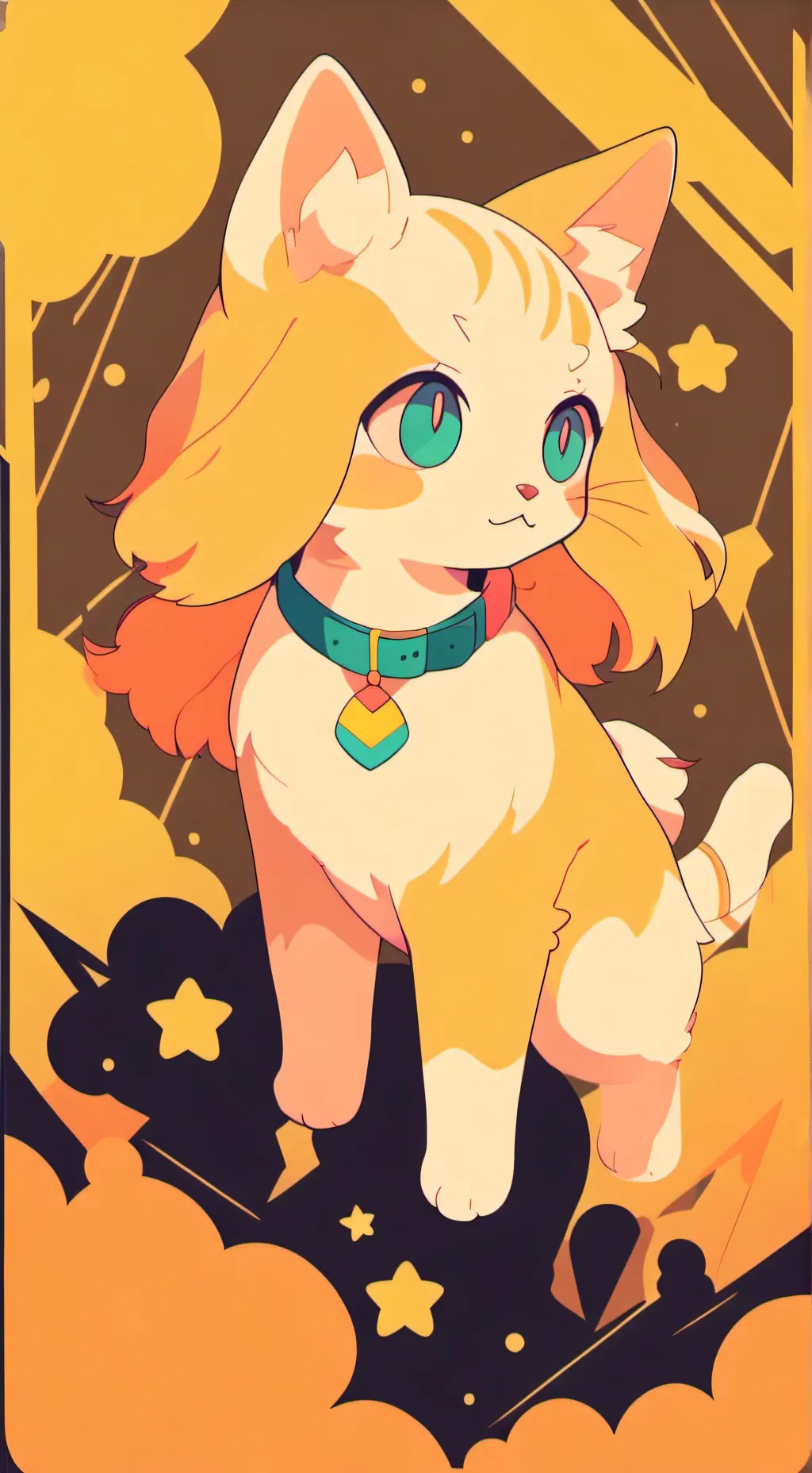ai character: kawaii kitty background