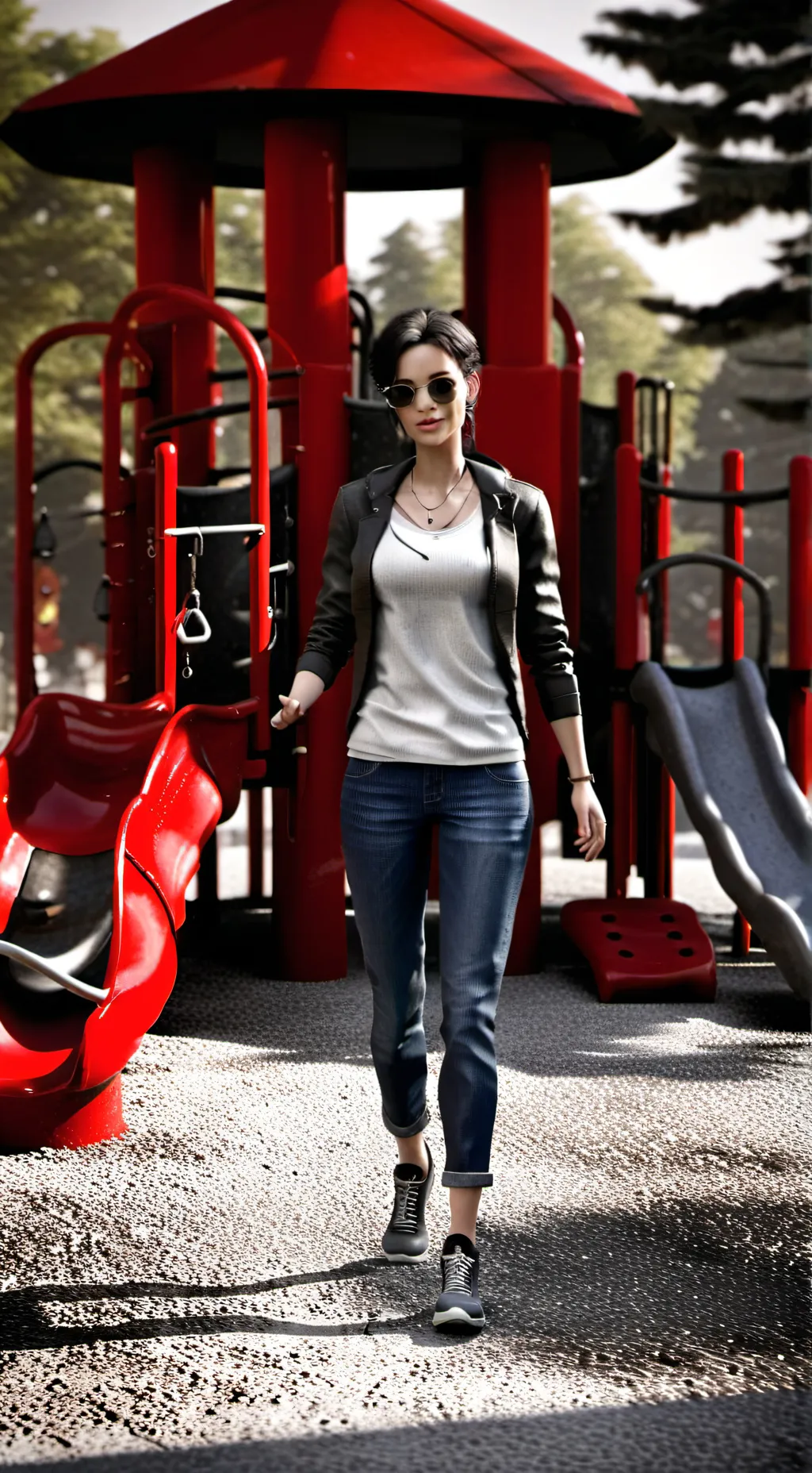 ai character: Mom park background
