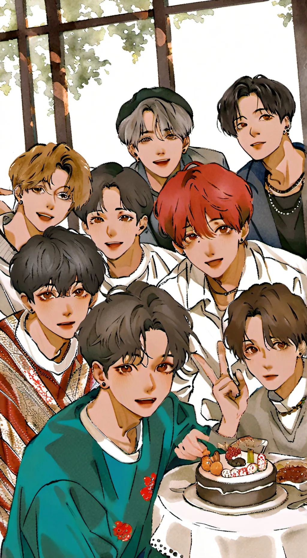 ai character: 9 memeber of skz background