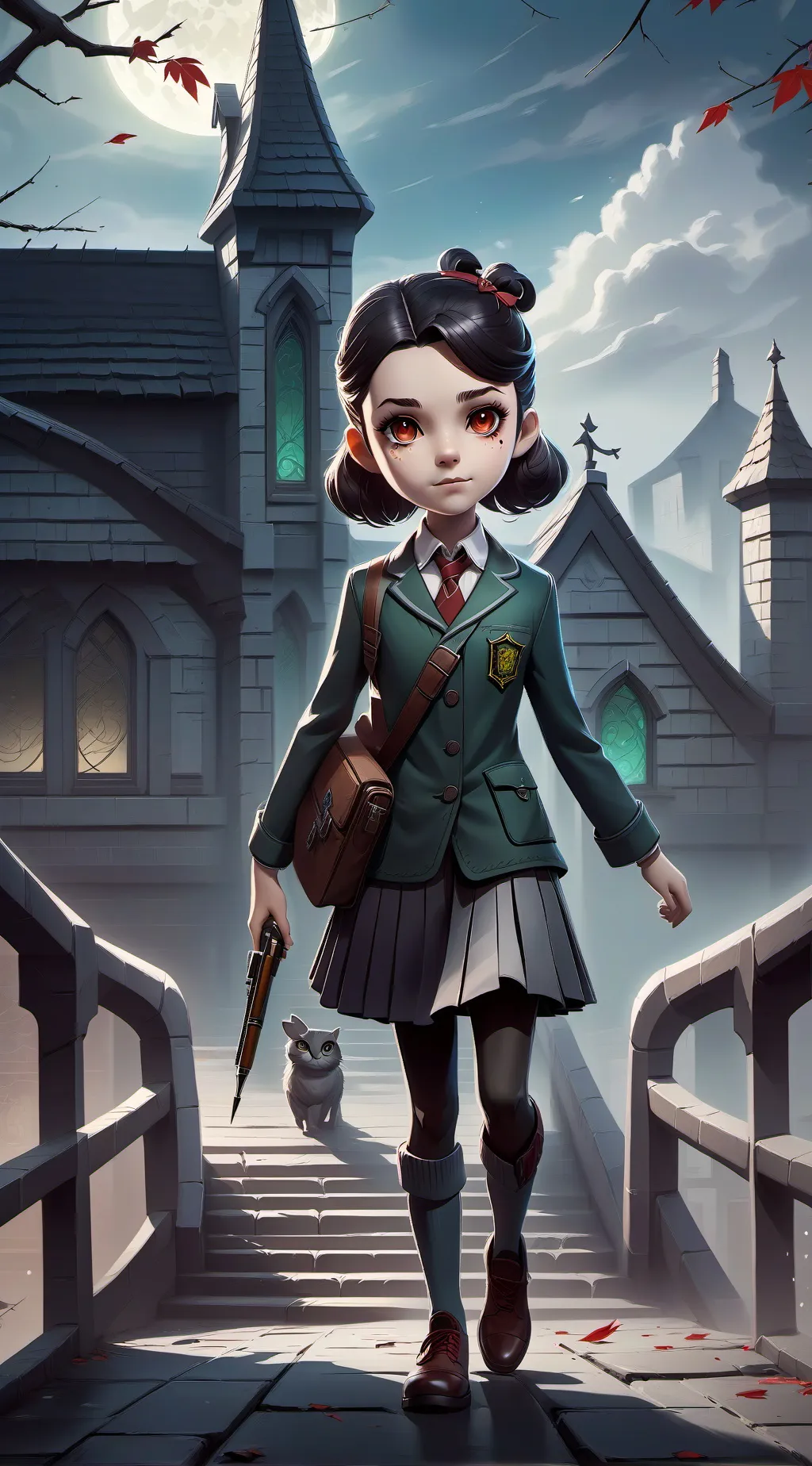 ai character: DRAGON SCHOOLLLLLL background