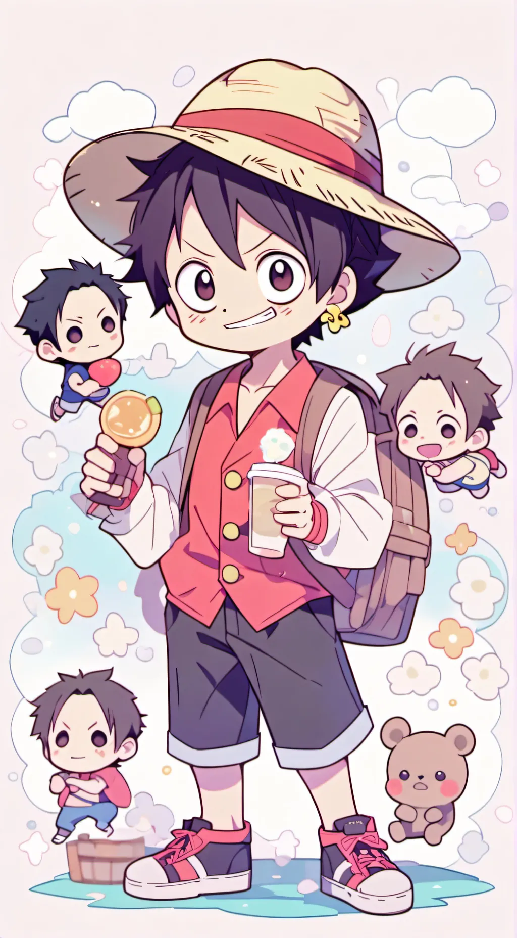 ai character: luffy criança background