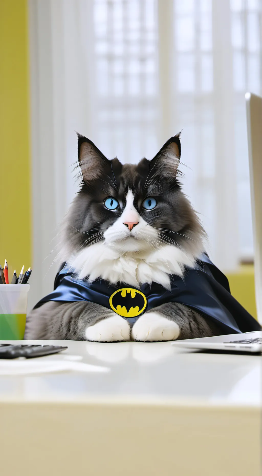 ai character: Batman cat lol background