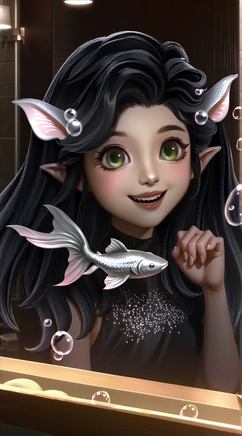 ai character: Lily the Spirited Catfish background