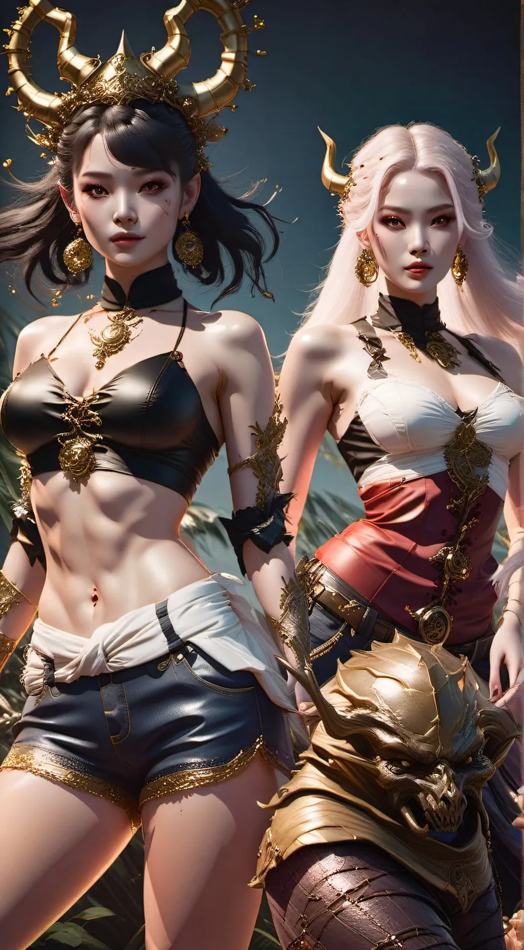 ai character: sexy demon girls background