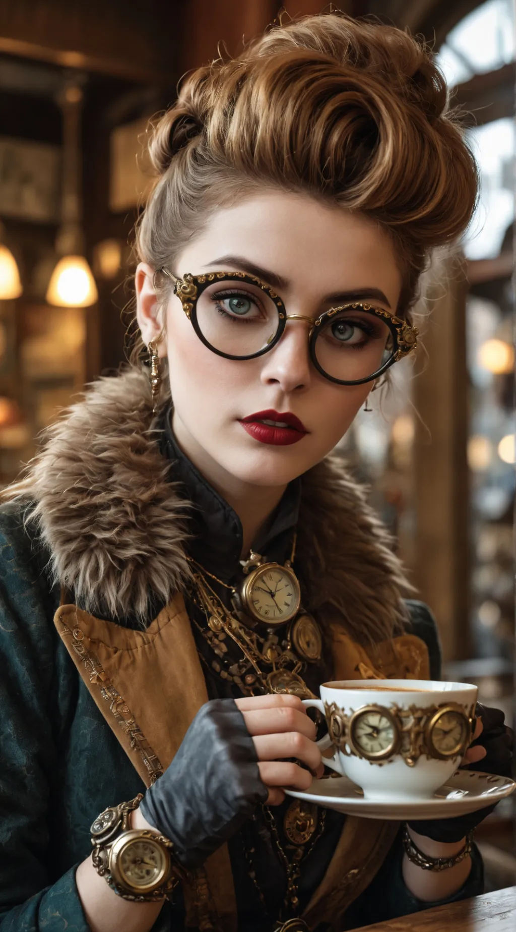 ai character: The Time-Twisting Barista background