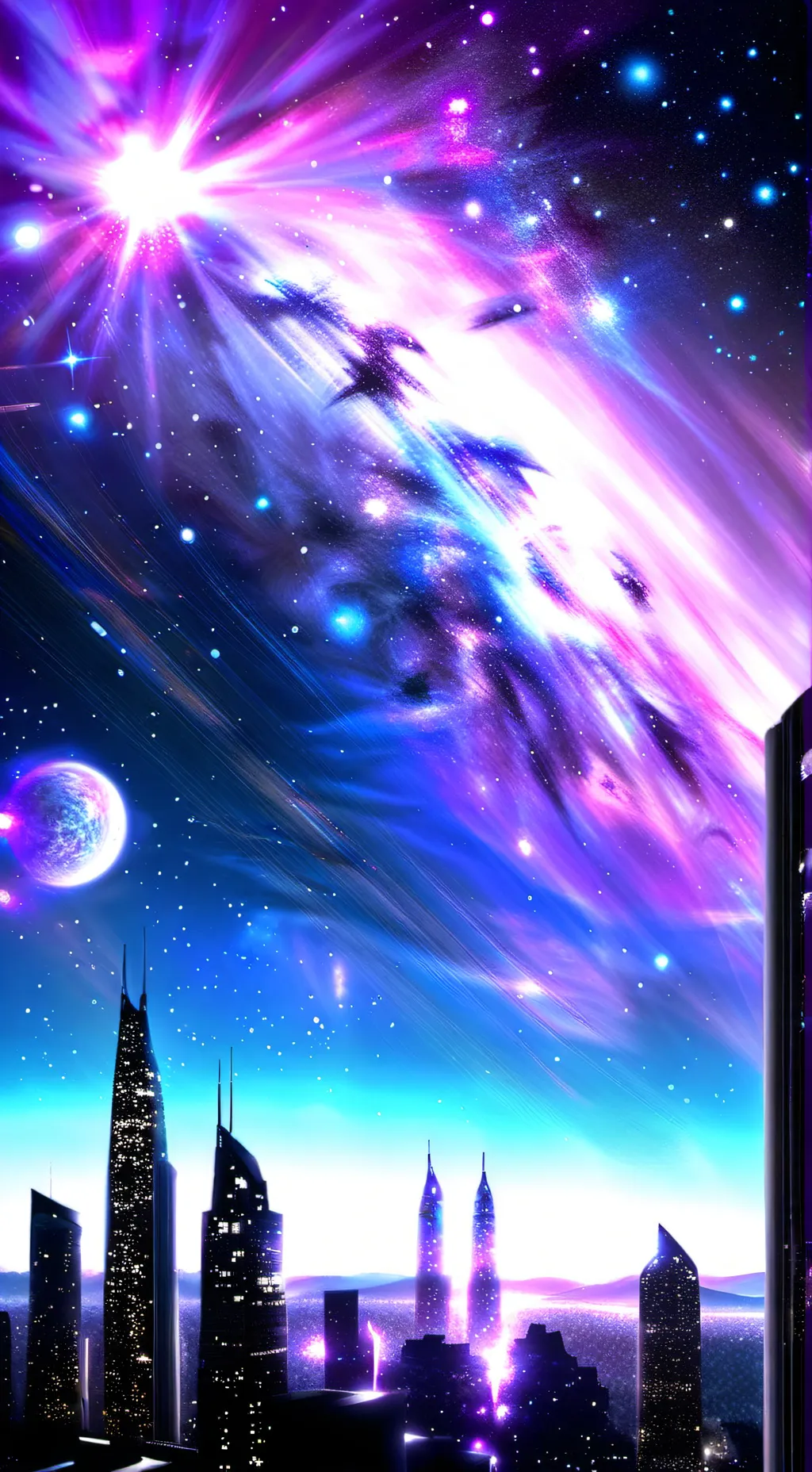 ai character: Galaxy  background