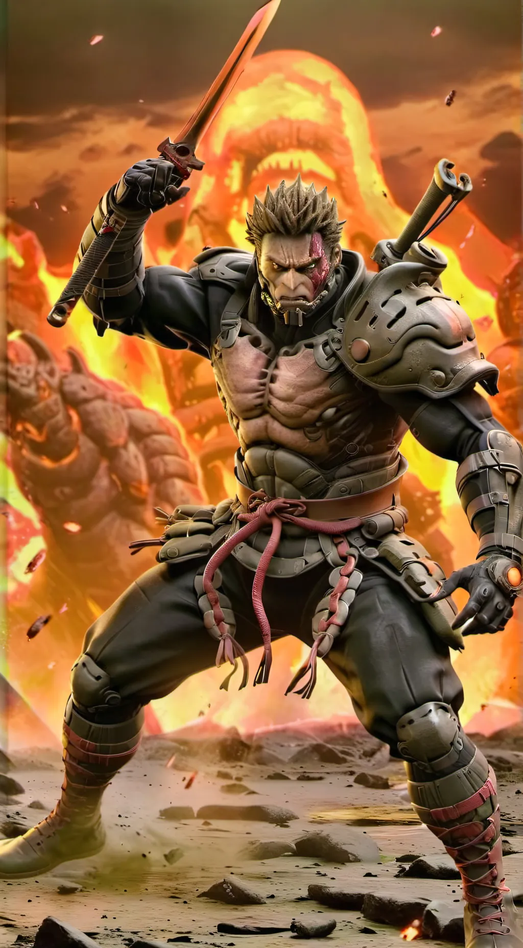 ai character: doom slayer in jjk background