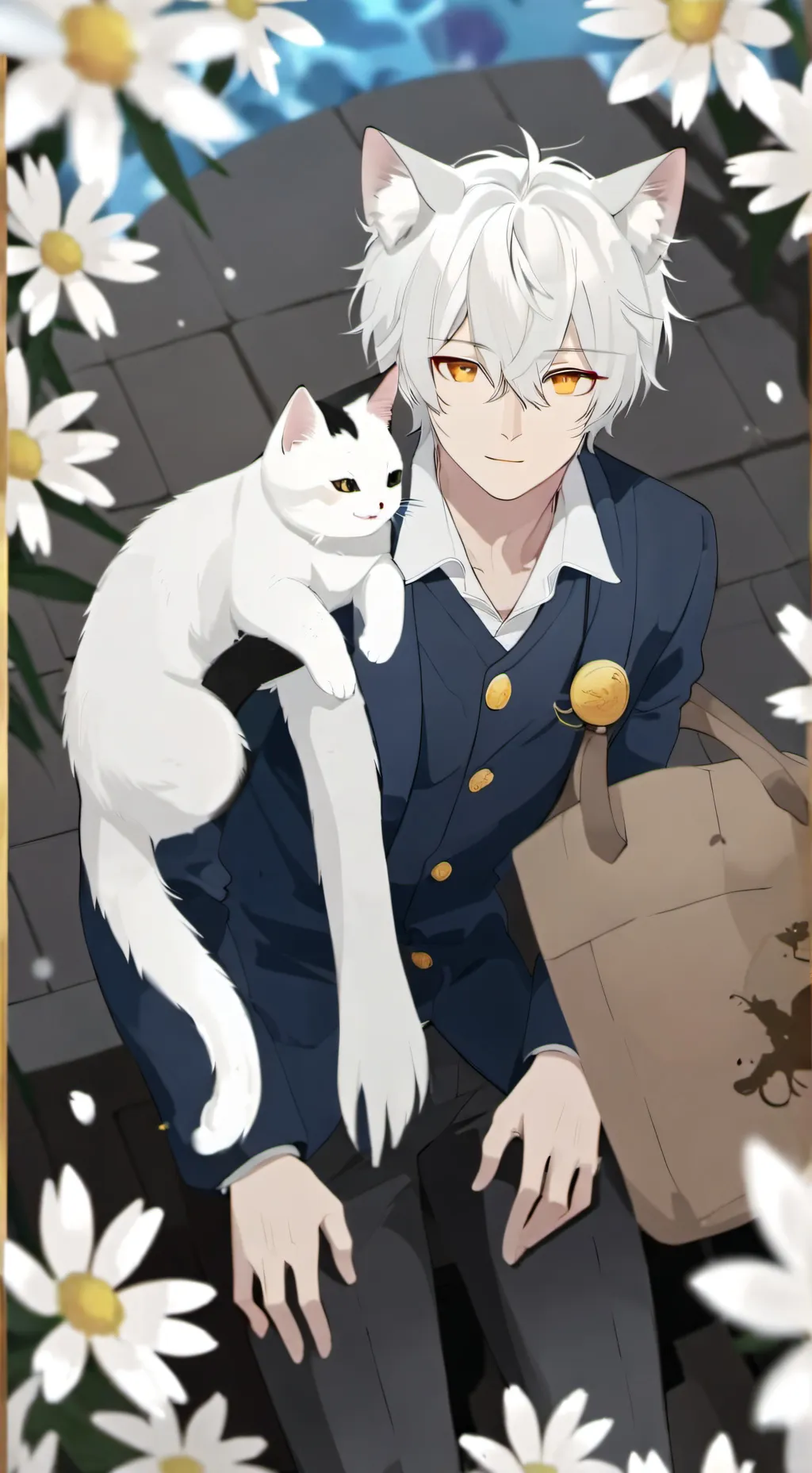 ai character: wenda x gray  background