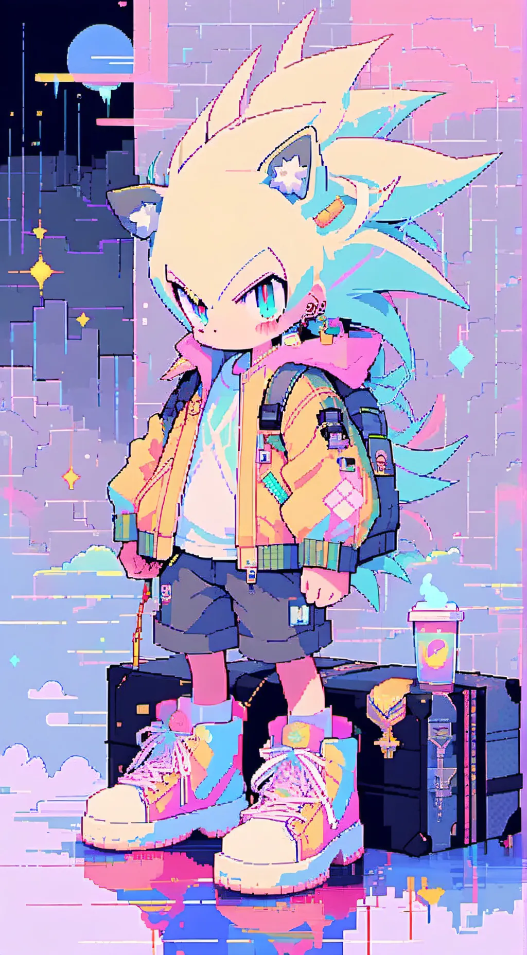 ai character: 🌌Sonic🌙 background