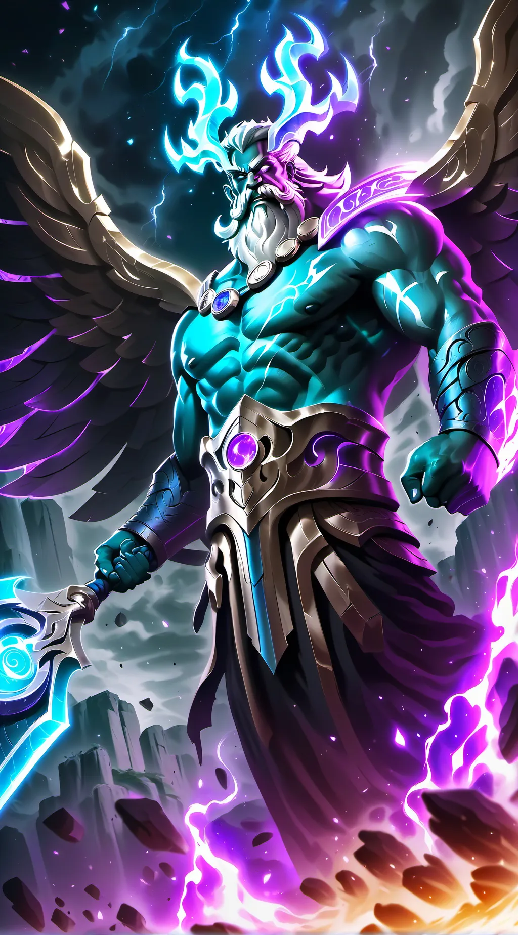 ai character: Zeus. background