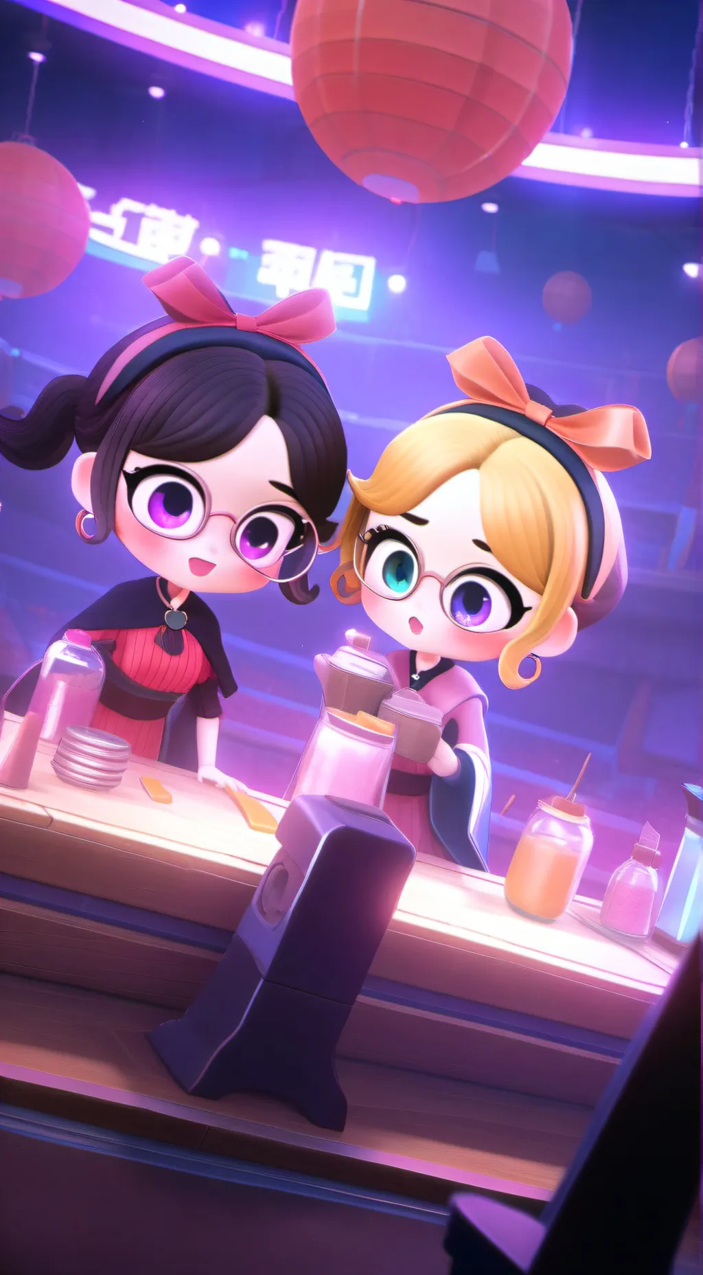ai character: Zeroye and Zoe  background