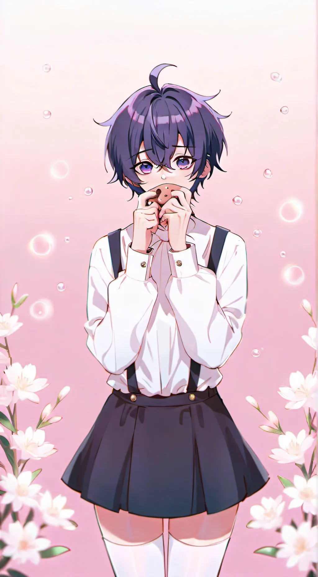 ai character: ෆ Ash.. 💐 background