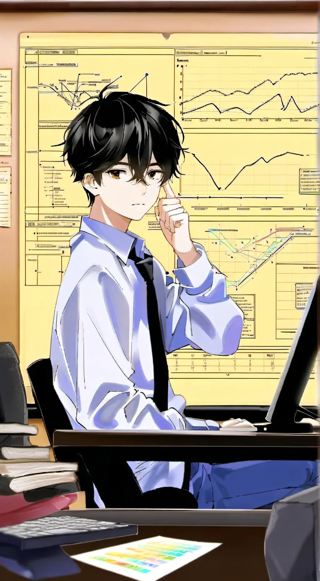 ai character: smart boy background