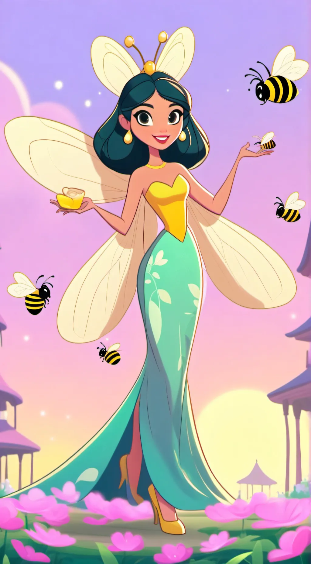 ai character: Butterfly vs Bee background