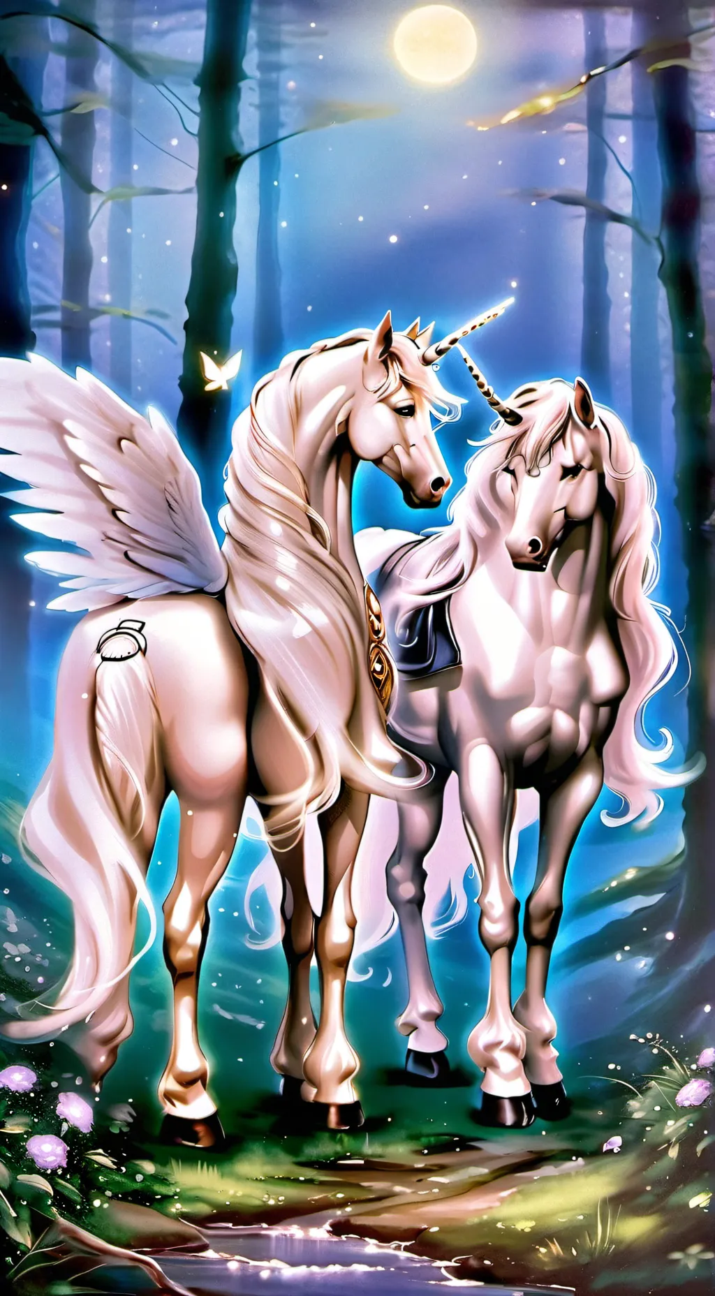 ai character: SANNA UNICORN TWIN background