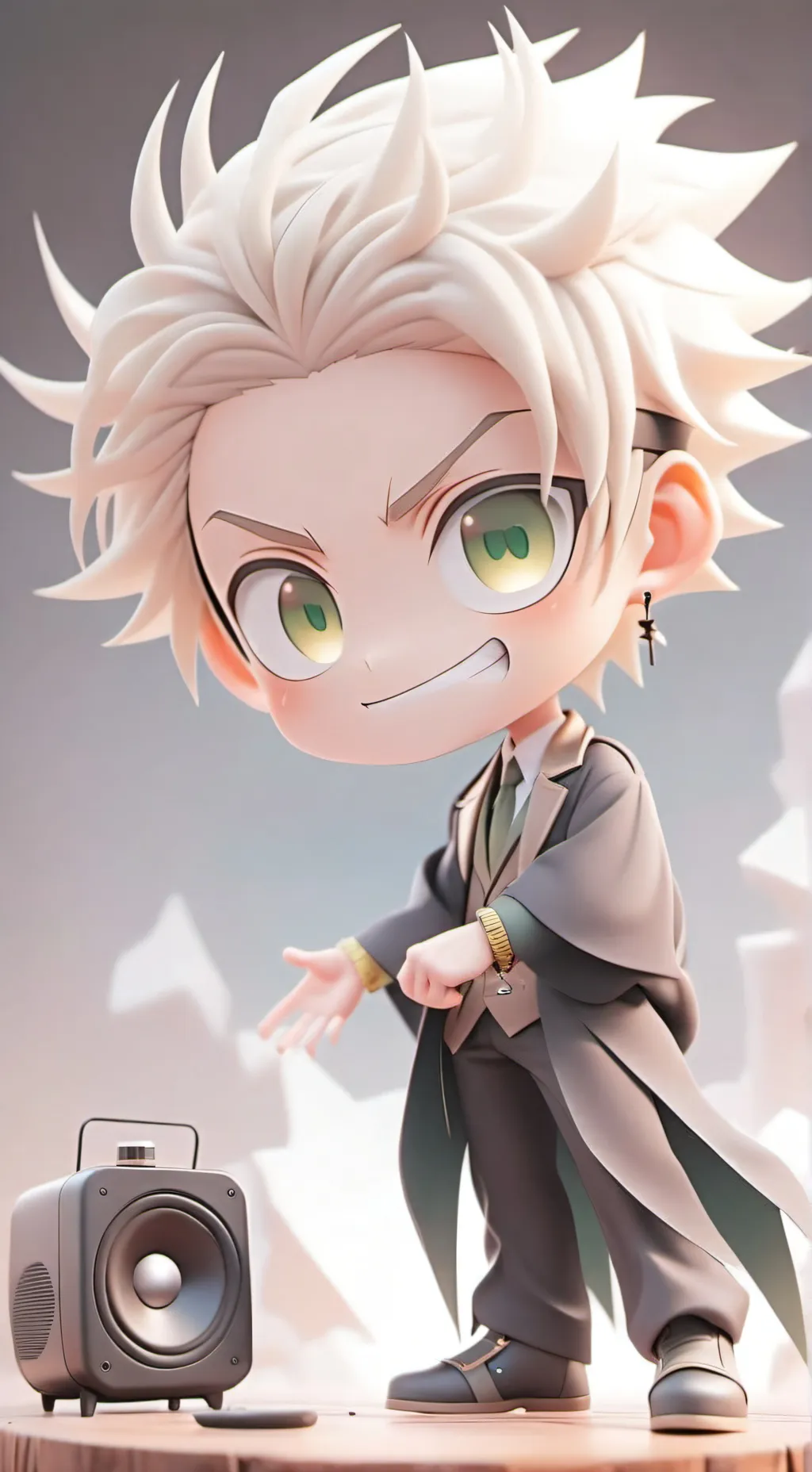 ai character: Present mic podca- background