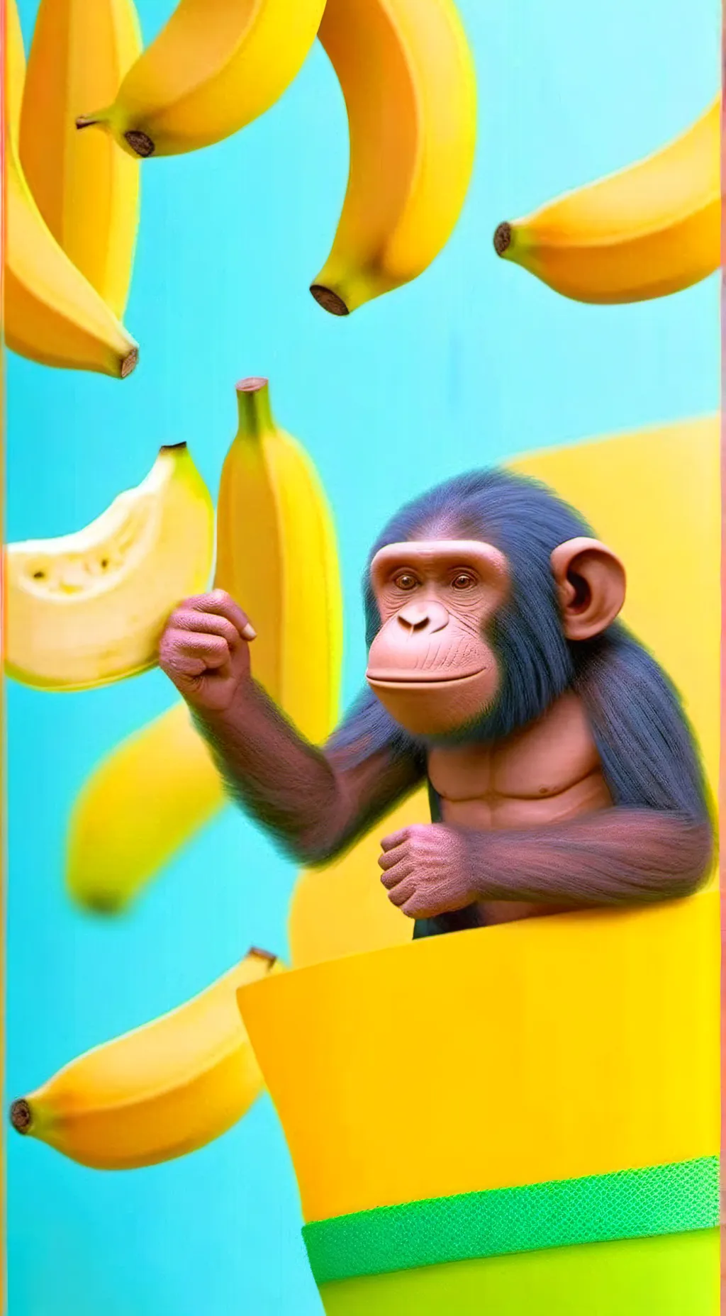 ai character: chimpanziniBanaini background