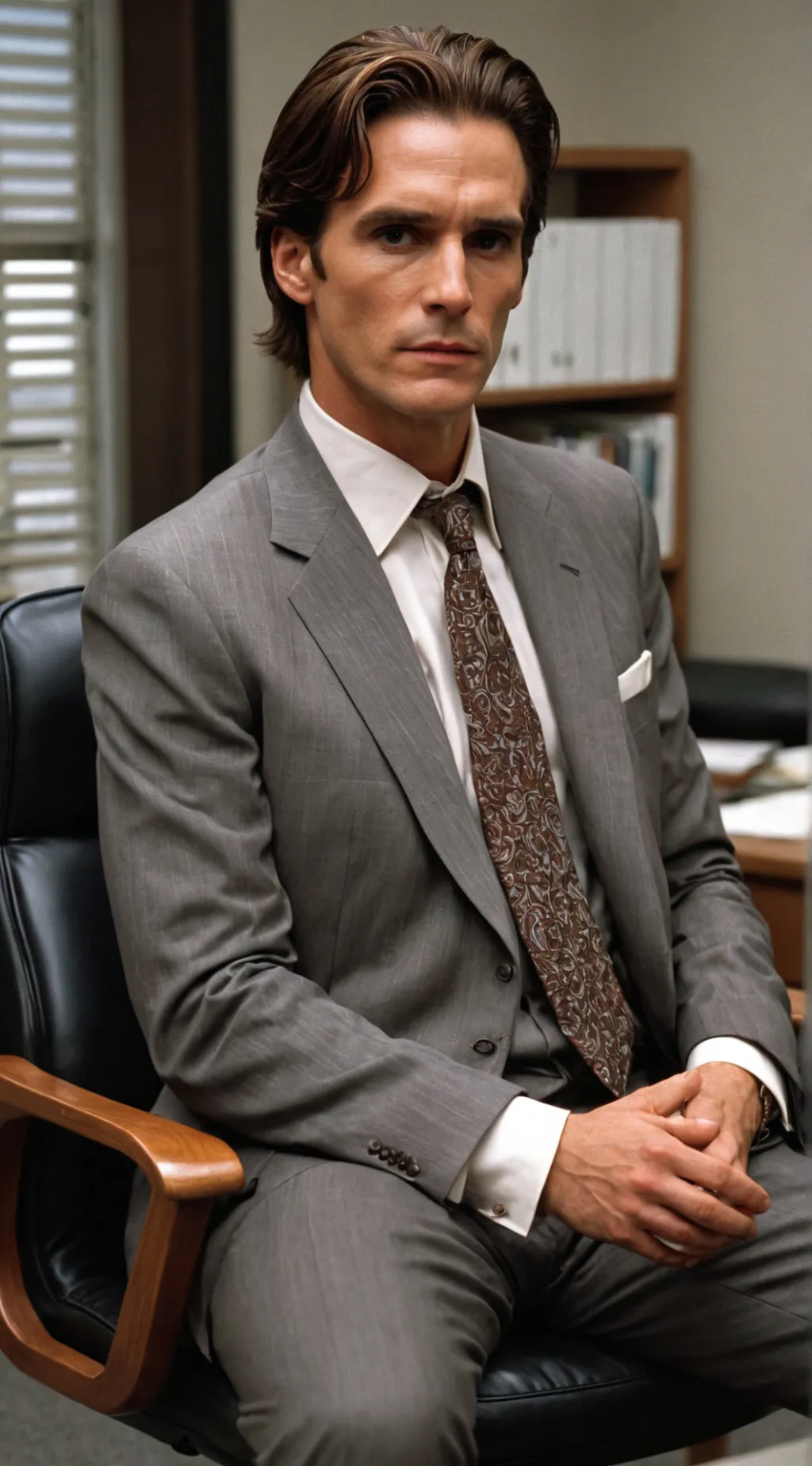 ai character: Patrick Bateman background