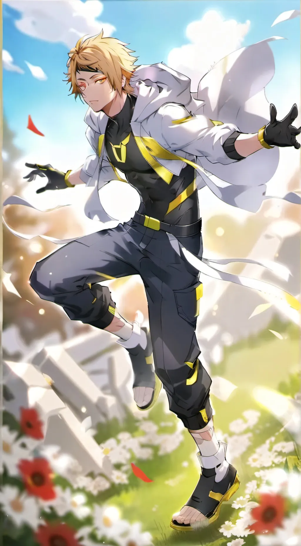 ai character: Denki Kaminari  background
